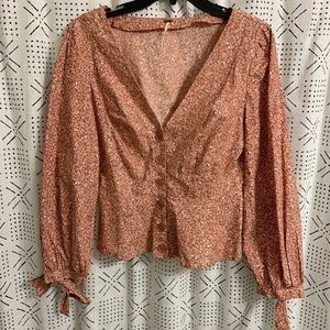 Free People Sienna Printed Top Size M